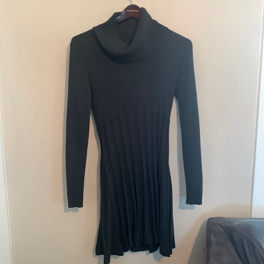 Calvin Klein Shawl collar pleated dress.